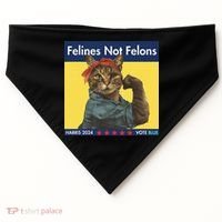 Felines Not Felons Childless Cat Lady Voting Kamala Harris USA-Made Doggie Bandana thumb 0