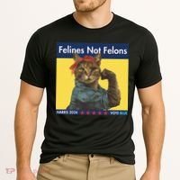 Felines Not Felons Childless Cat Lady Voting Kamala Harris Cooling Performance Crew T-Shirt thumb 2