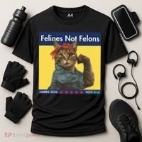 Felines Not Felons Childless Cat Lady Voting Kamala Harris Cooling Performance Crew T-Shirt thumb 3