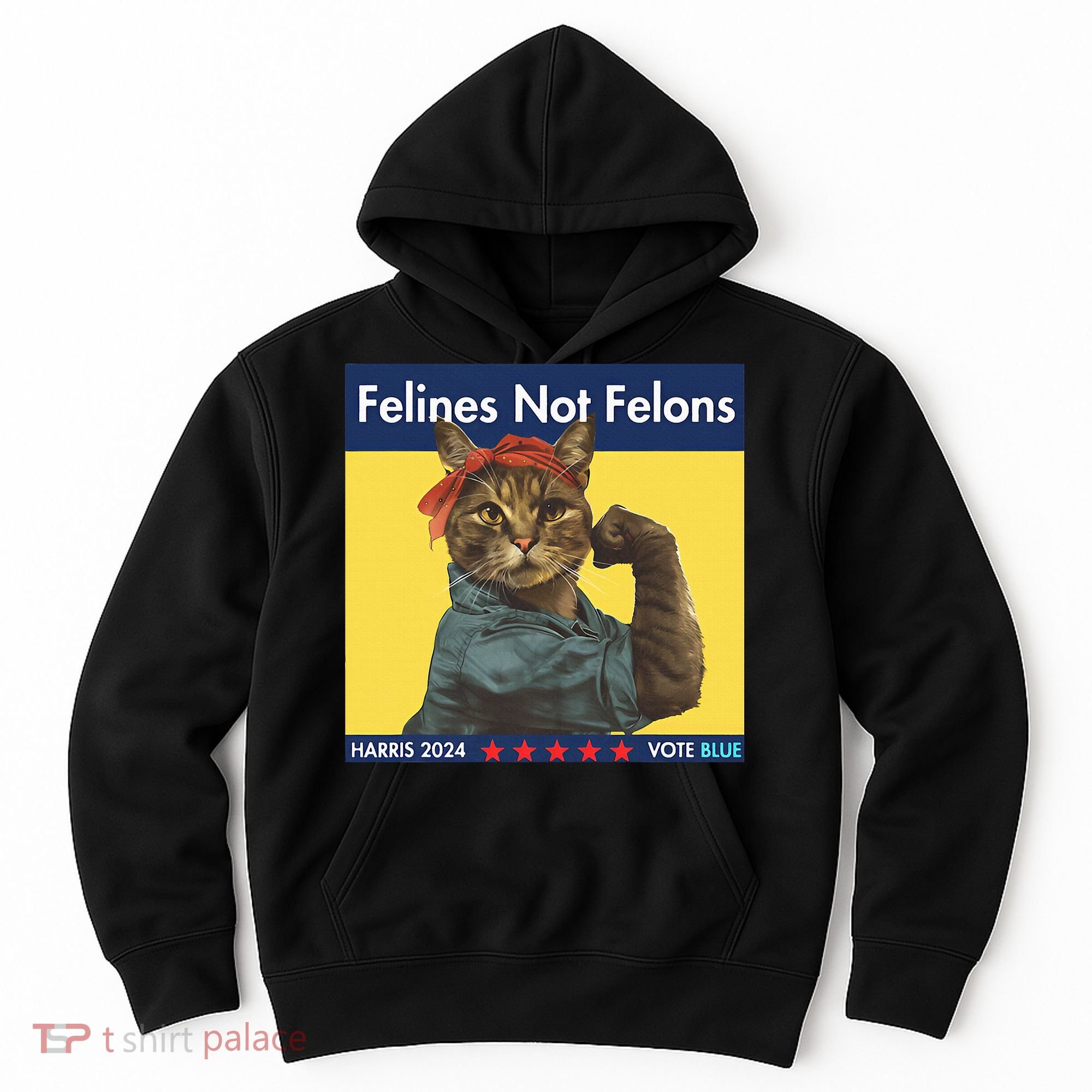Felines Not Felons Childless Cat Lady Voting Kamala Harris Hoodie