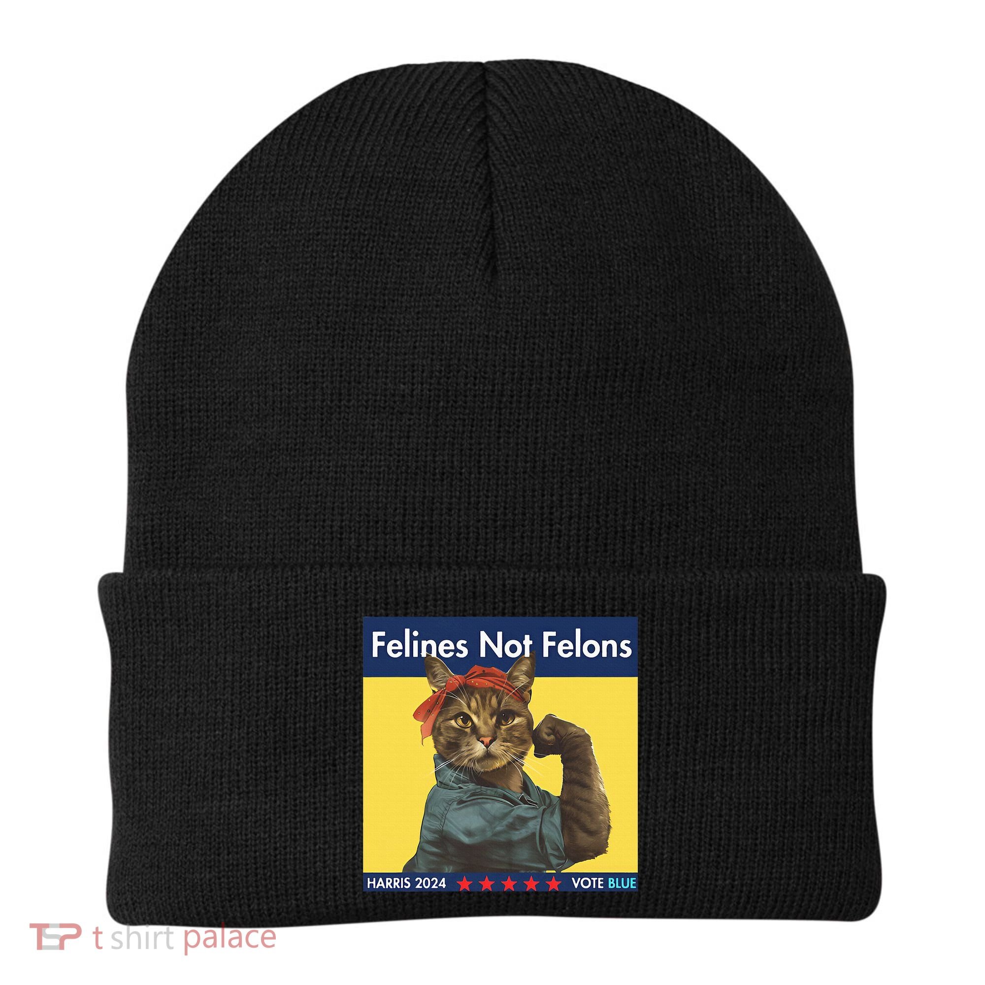 Felines Not Felons Childless Cat Lady Voting Kamala Harris Beanie