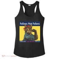 Felines Not Felons Childless Cat Lady Voting Kamala Harris Ladies PosiCharge Competitor Racerback Tank thumb 0
