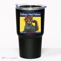 Felines Not Felons Childless Cat Lady Voting Kamala Harris Tumbler thumb 0