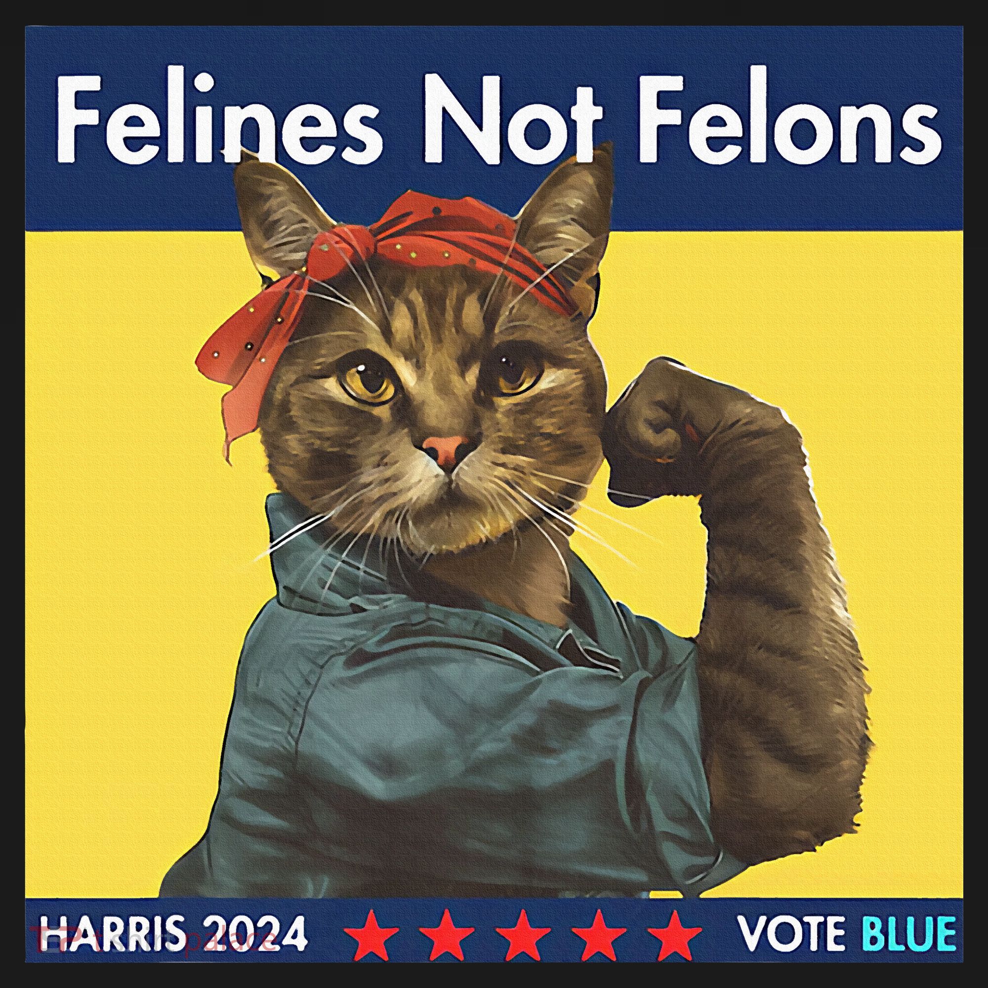 Felines Not Felons Childless Cat Lady Voting Kamala Harris Mousepad