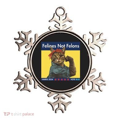 Felines Not Felons Childless Cat Lady Voting Kamala Harris Ornament