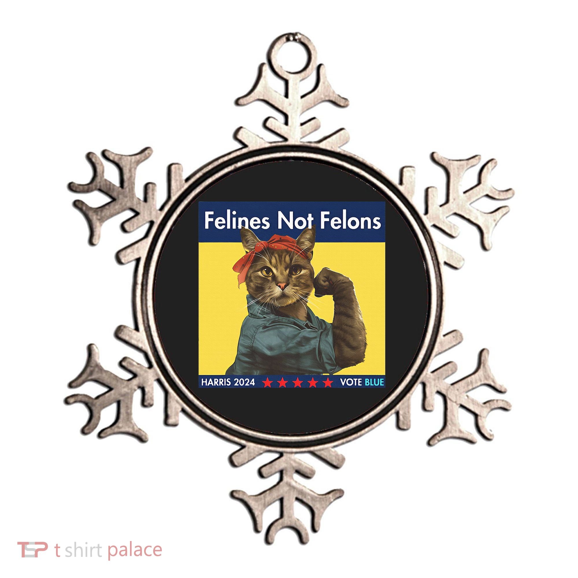 Felines Not Felons Childless Cat Lady Voting Kamala Harris Ornament