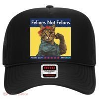 Felines Not Felons Childless Cat Lady Voting Kamala Harris Hat thumb 0