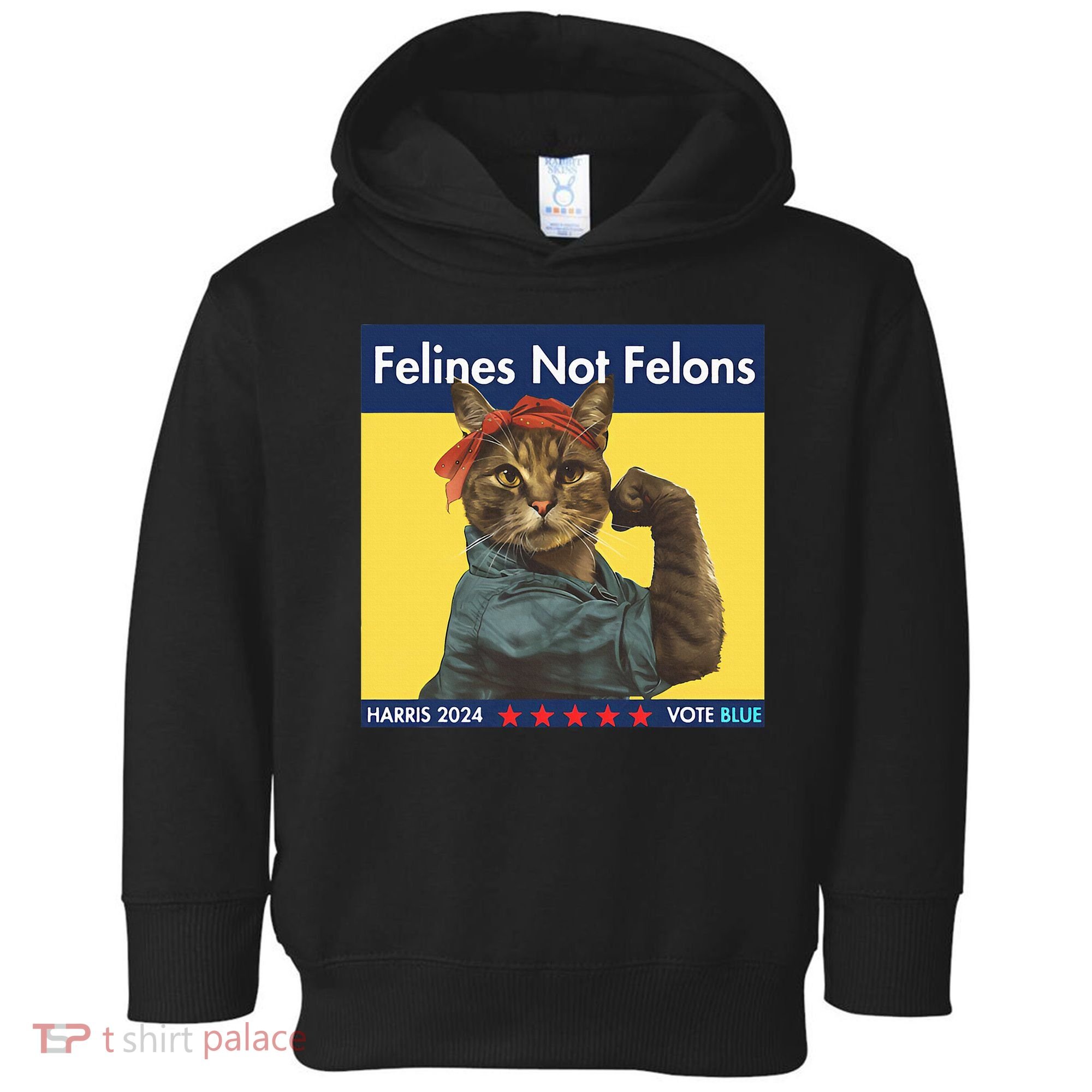Felines Not Felons Childless Cat Lady Voting Kamala Harris Toddler Hoodie