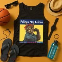 Felines Not Felons Childless Cat Lady Voting Kamala Harris Tank Top thumb 4