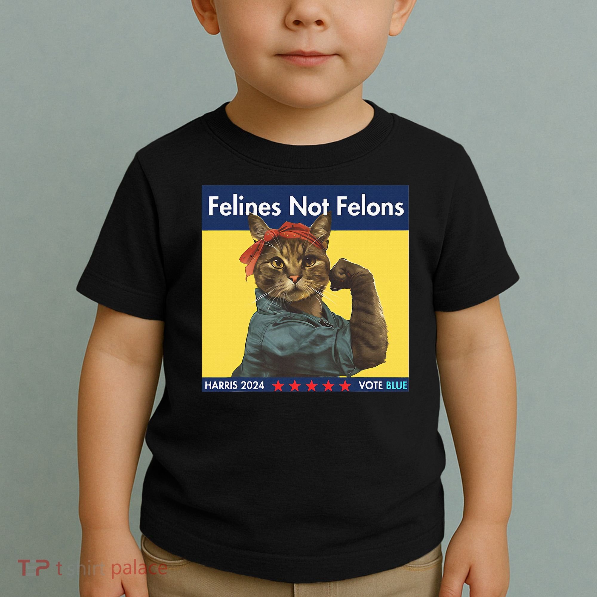 Felines Not Felons Childless Cat Lady Voting Kamala Harris Toddler T-Shirt
