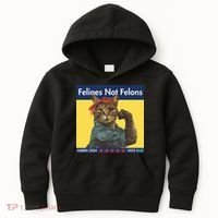 Felines Not Felons Childless Cat Lady Voting Kamala Harris Kids Hoodie thumb 0