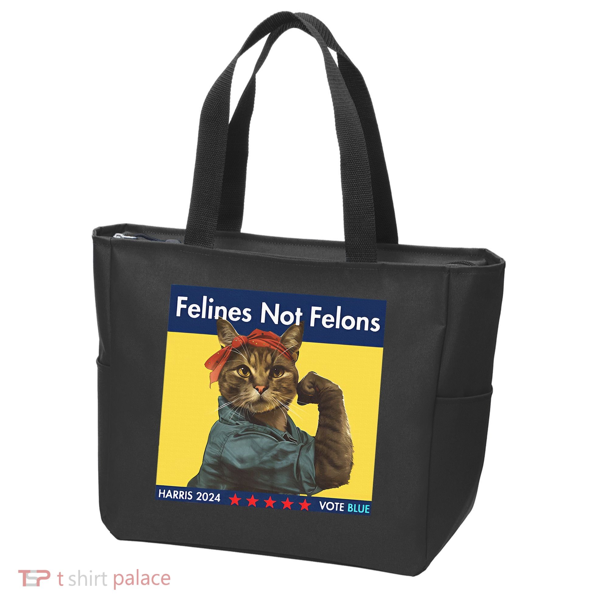 Felines Not Felons Childless Cat Lady Voting Kamala Harris Tote Bag