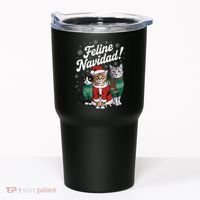 Feline Navidad Funny Cat Christmas Holiday Xmas Santa Hat Tumbler thumb 0