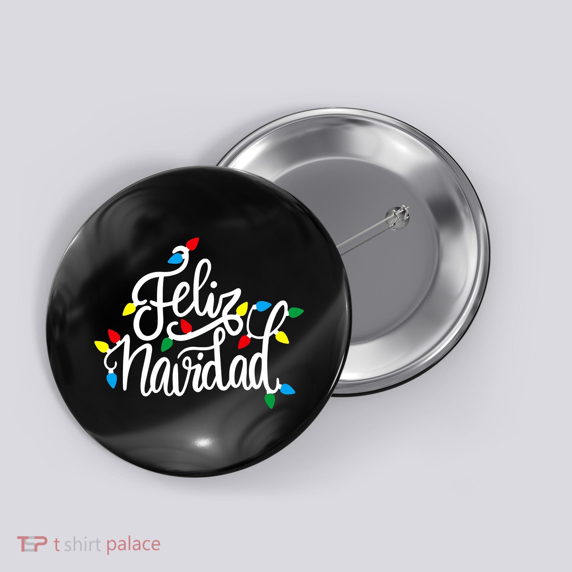 Feliz Navidad Funny Christmas Light Family Group Button