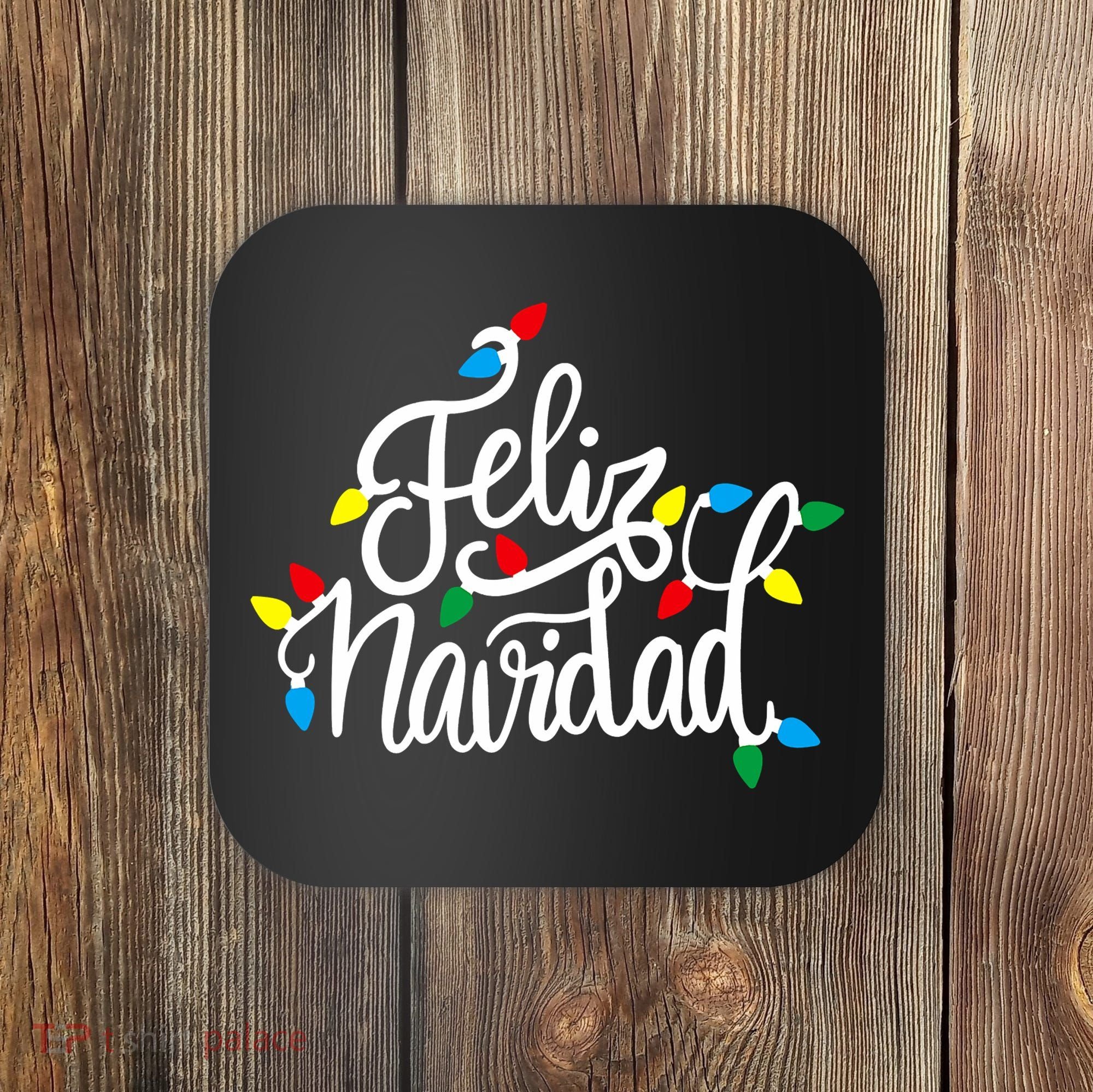 Feliz Navidad Funny Christmas Light Family Group Coaster