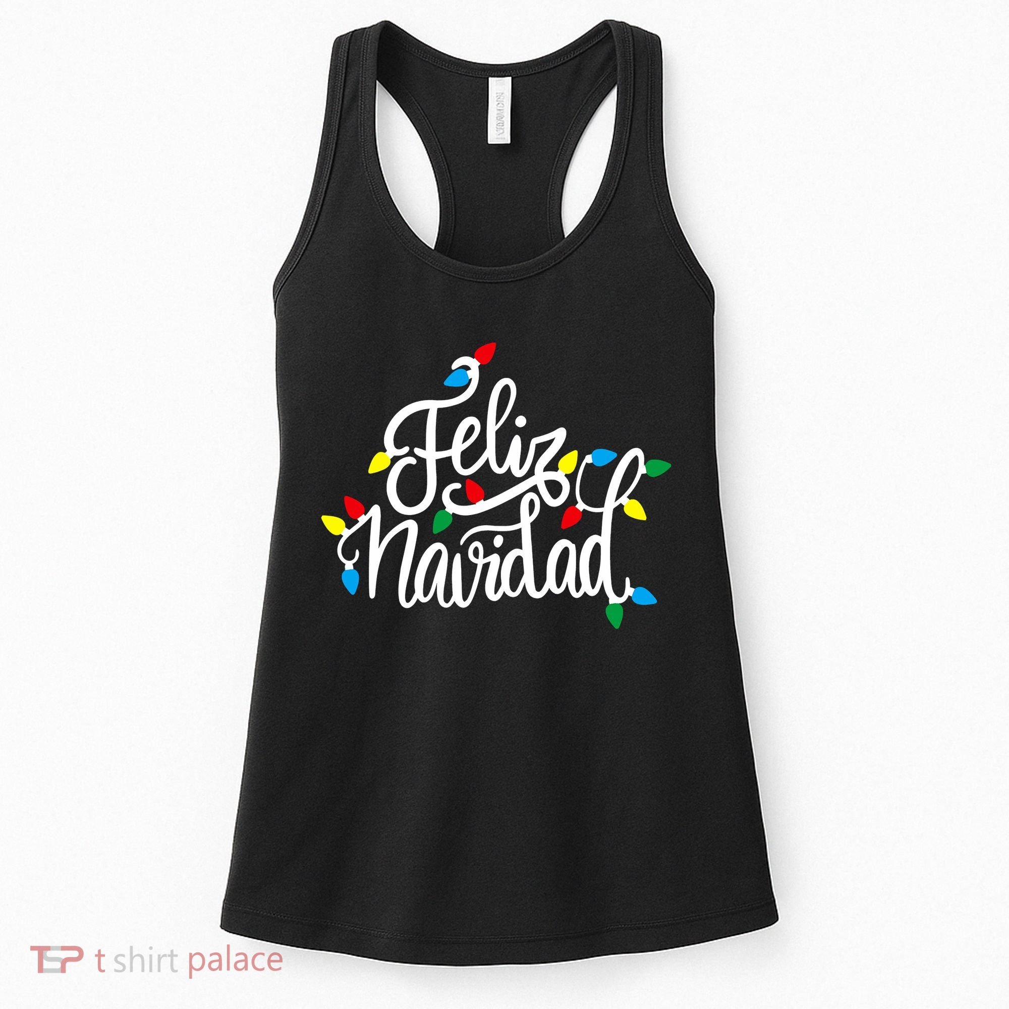 Feliz Navidad Funny Christmas Light Family Group Women's Tank Top