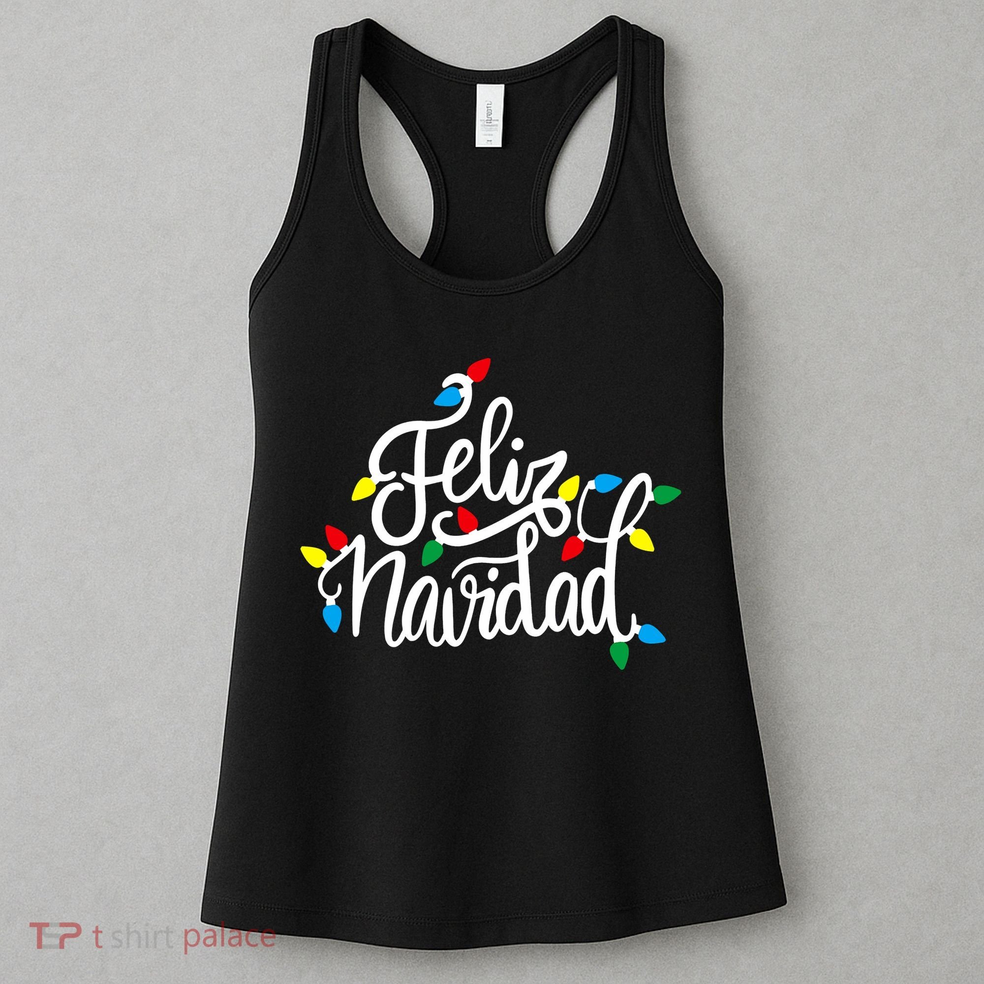 Feliz Navidad Funny Christmas Light Family Group Women's Tank Top