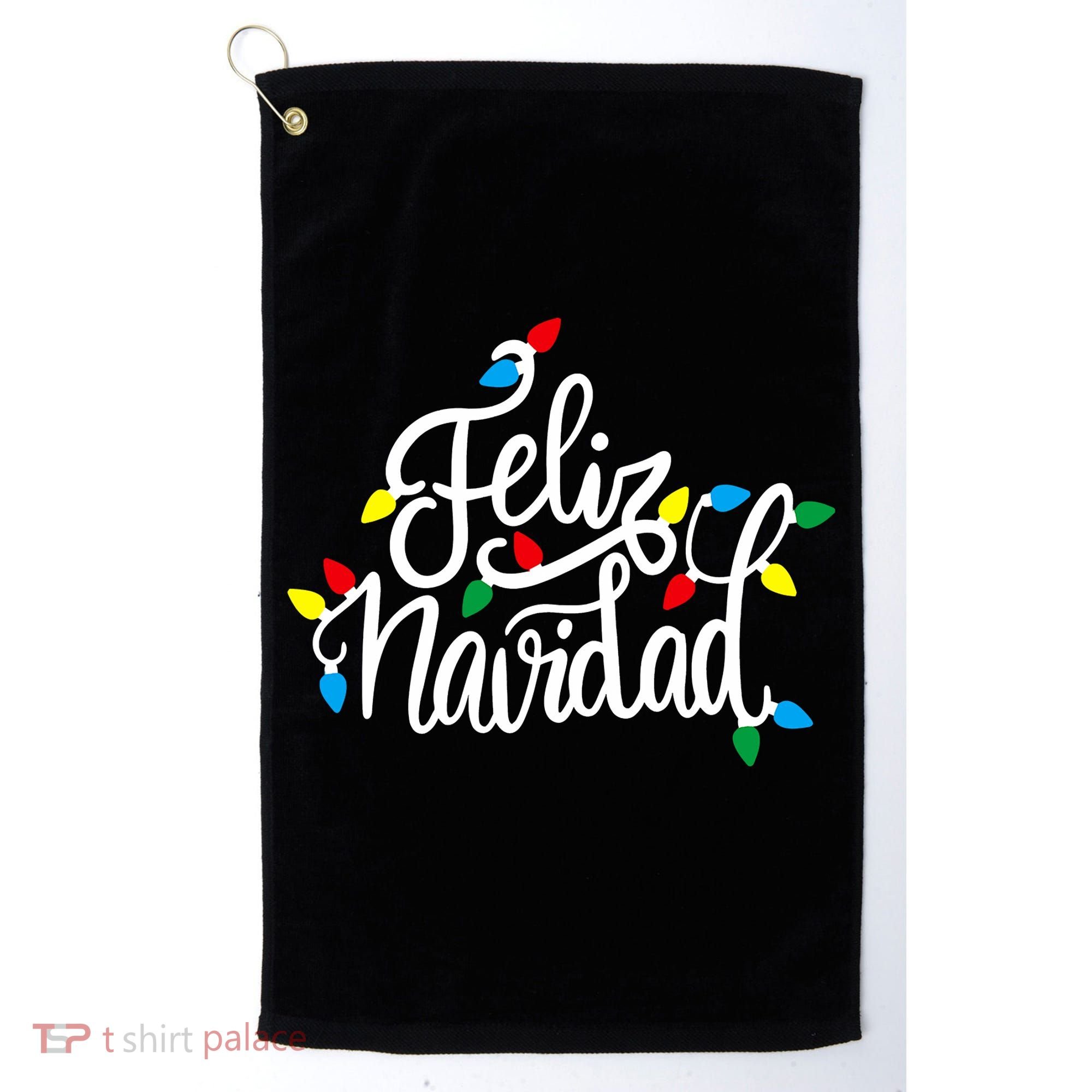 Feliz Navidad Funny Christmas Light Family Group Golf Towel