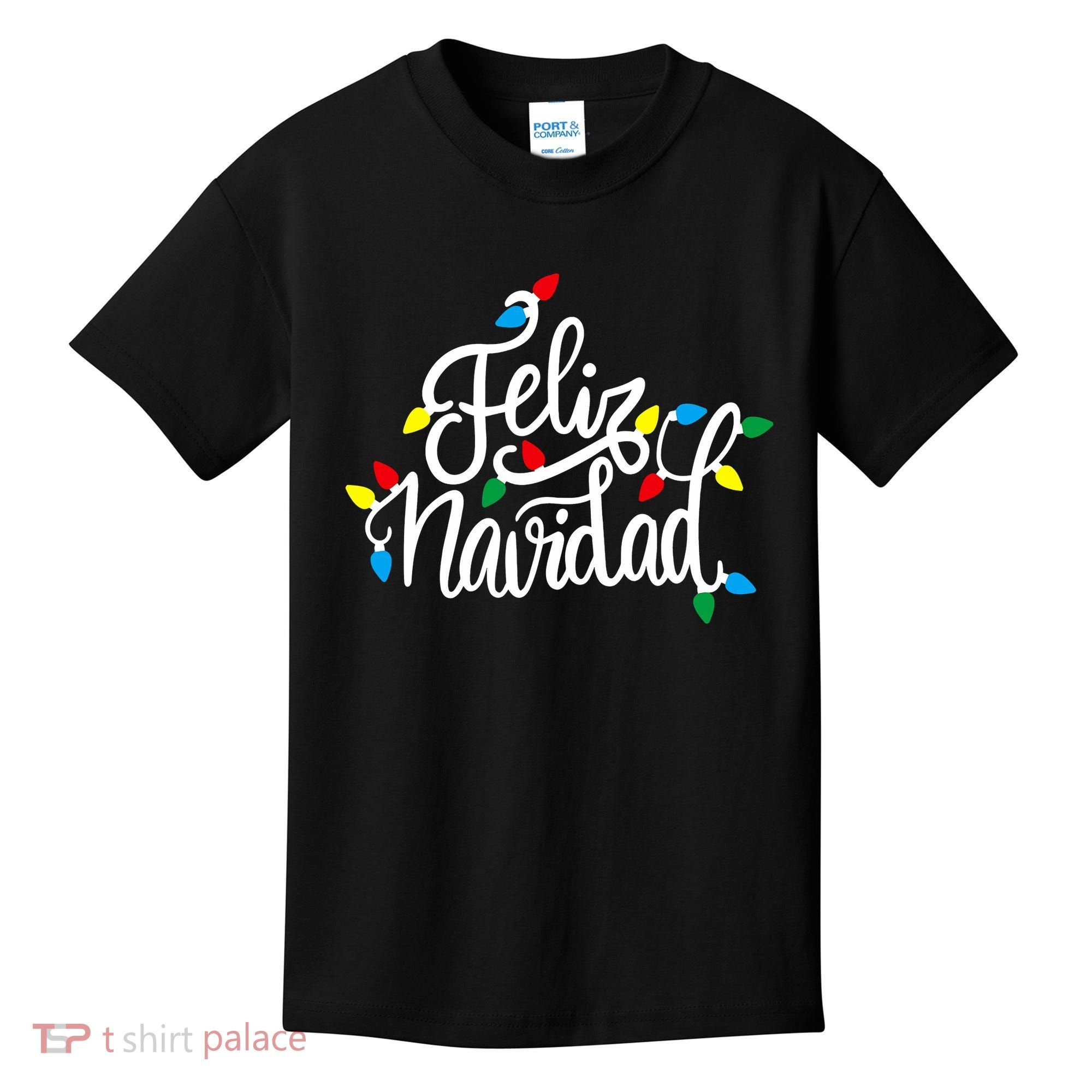 Feliz Navidad Funny Christmas Light Family Group Kids T-Shirt