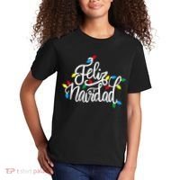 Feliz Navidad Funny Christmas Light Family Group Kids T-Shirt thumb 2