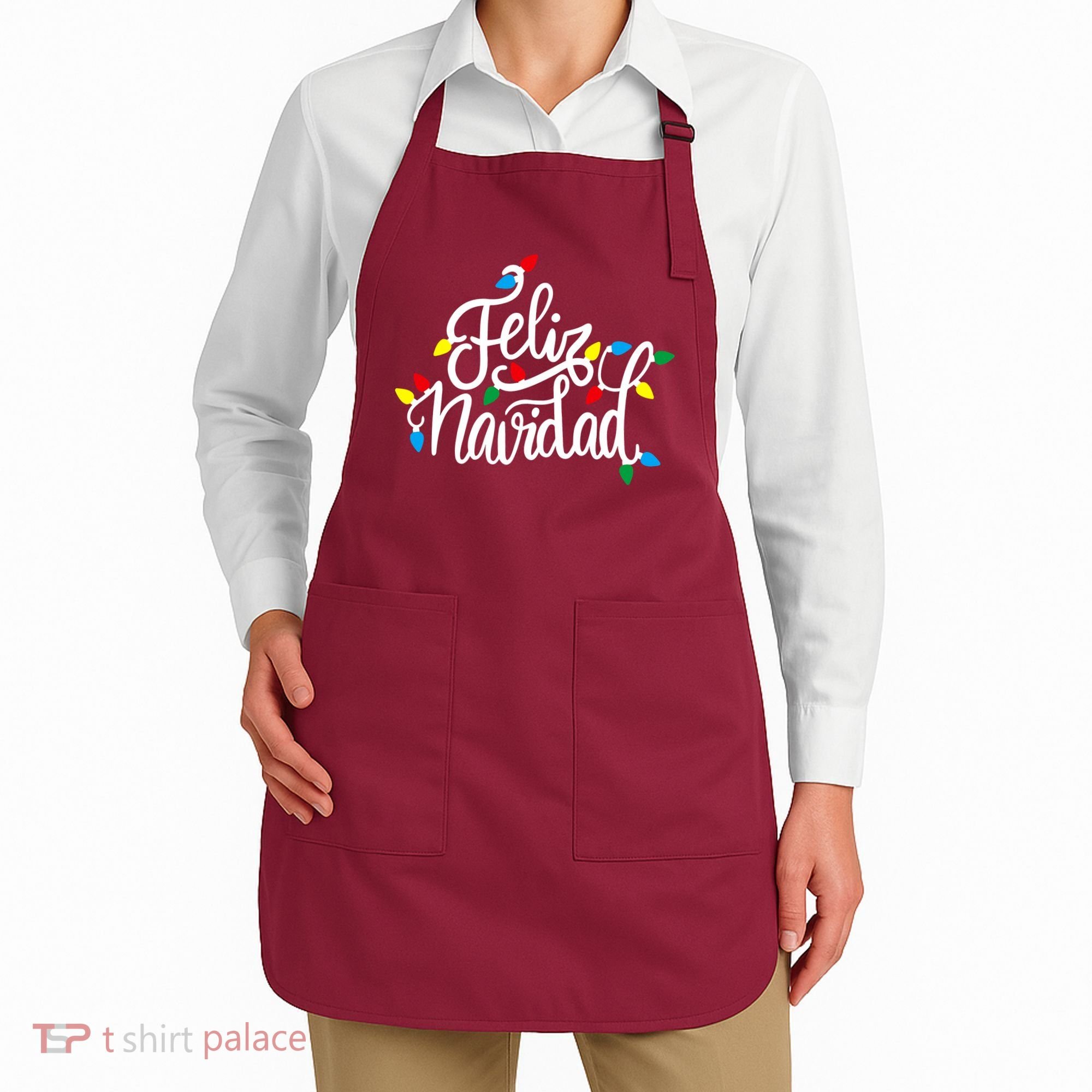Feliz Navidad Funny Christmas Light Family Group Apron