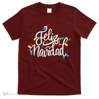 Feliz Navidad Funny Christmas Light Family Group T-Shirt thumb 0