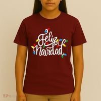 Feliz Navidad Funny Christmas Light Family Group T-Shirt thumb 4