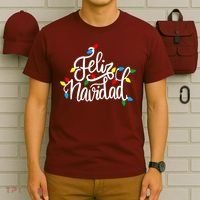 Feliz Navidad Funny Christmas Light Family Group T-Shirt thumb 6
