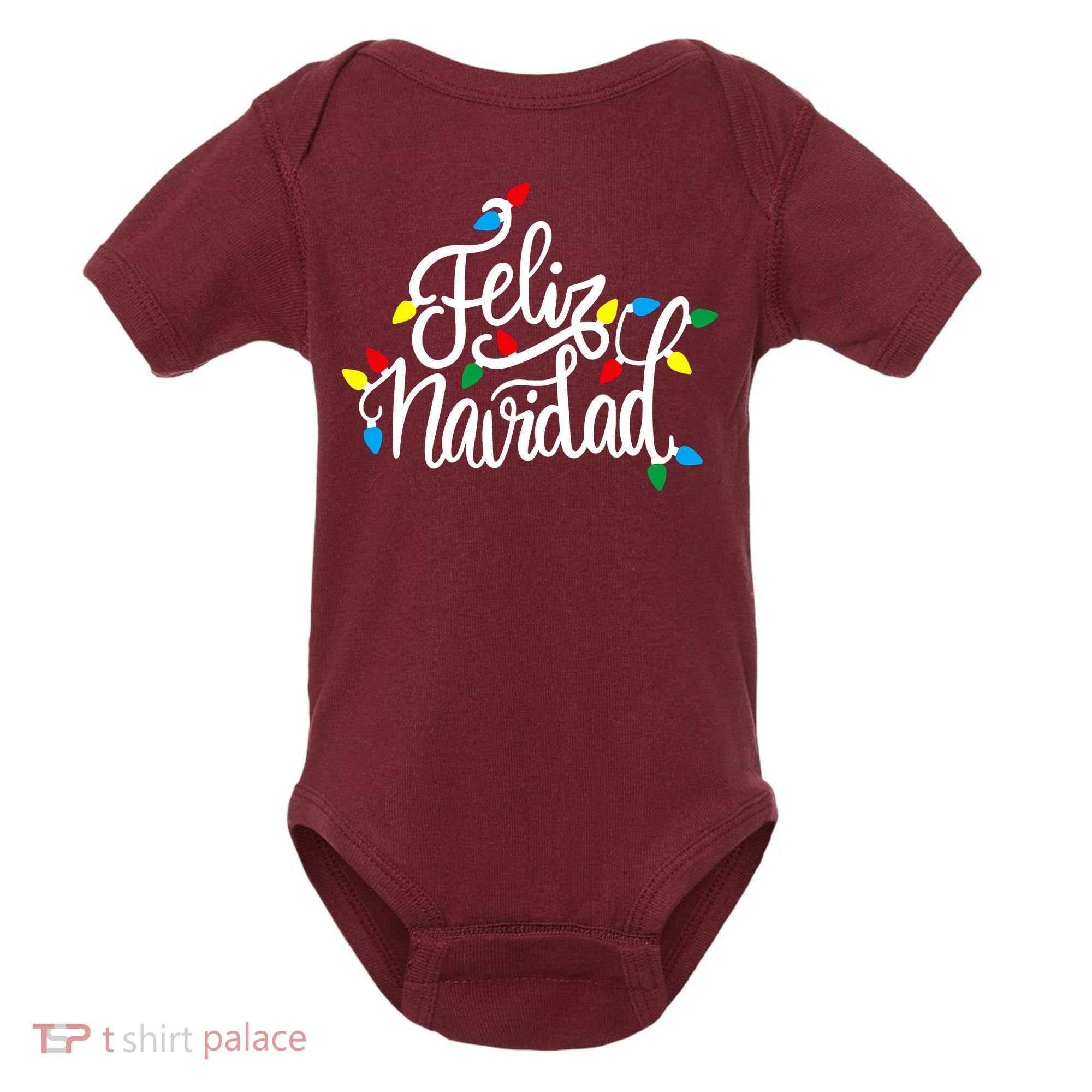 Feliz Navidad Funny Christmas Light Family Group Baby Bodysuit
