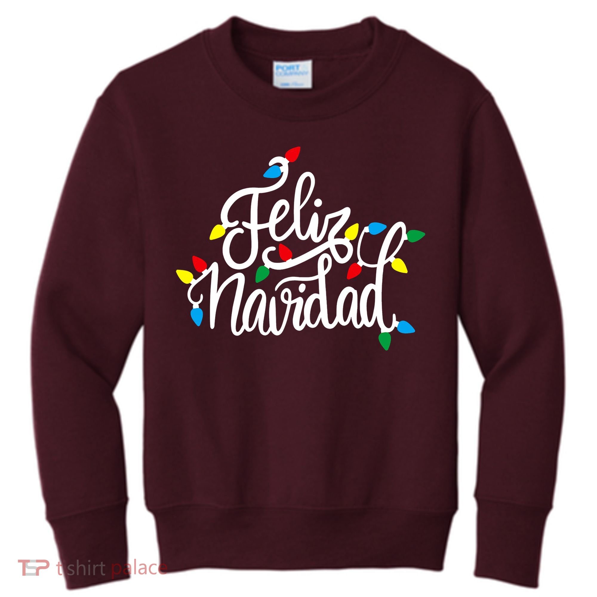 Feliz Navidad Funny Christmas Light Family Group Kids Sweatshirt