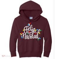 Feliz Navidad Funny Christmas Light Family Group Kids Hoodie thumb 0