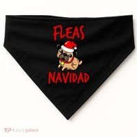 Fleas Navidad Funny Pug Christmas Gift Funny Gift USA-Made Doggie Bandana thumb 0