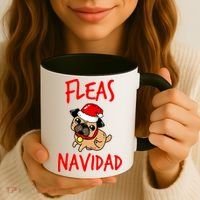 Fleas Navidad Funny Pug Christmas Gift Funny Gift Coffee Mug thumb 3