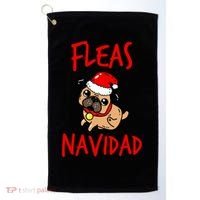 Fleas Navidad Funny Pug Christmas Gift Funny Gift Golf Towel thumb 0