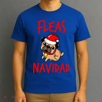Fleas Navidad Funny Pug Christmas Gift Funny Gift T-Shirt thumb 3