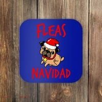 Fleas Navidad Funny Pug Christmas Gift Funny Gift Coaster thumb 0