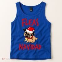 Fleas Navidad Funny Pug Christmas Gift Funny Gift Tank Top thumb 2