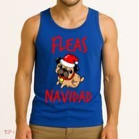 Fleas Navidad Funny Pug Christmas Gift Funny Gift Tank Top thumb 3