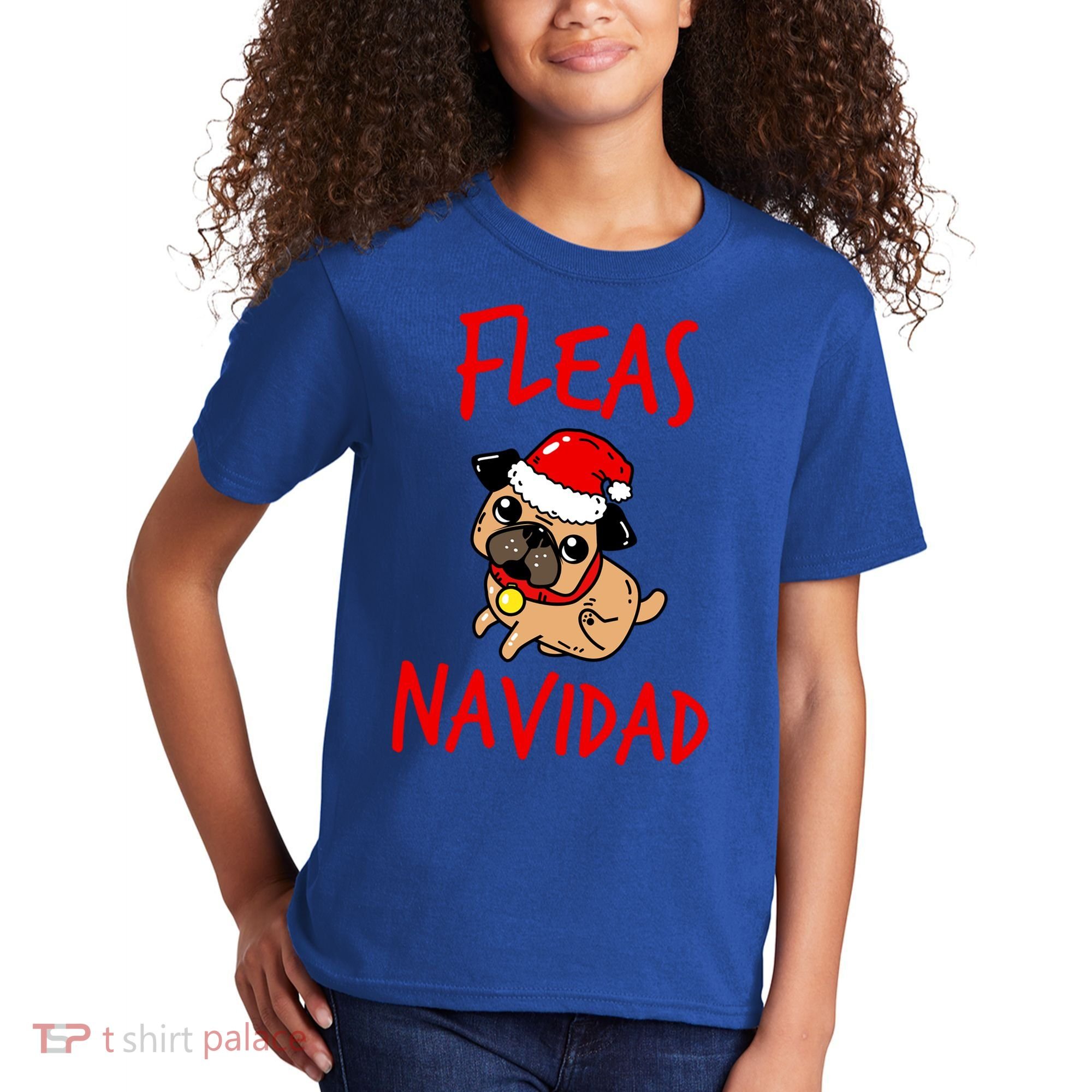 Fleas Navidad Funny Pug Christmas Gift Funny Gift Kids T-Shirt