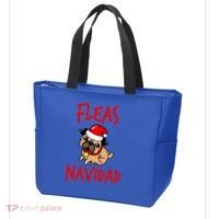 Fleas Navidad Funny Pug Christmas Gift Funny Gift Tote Bag thumb 3