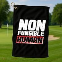 Funny Non Fungible Human NFT Golf Towel thumb 1