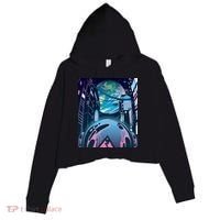 Futuristic Neon Future Crop Fleece Hoodie thumb 0