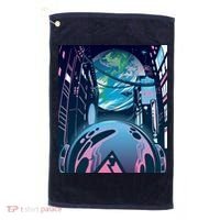 Futuristic Neon Future Golf Towel thumb 0
