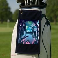 Futuristic Neon Future Golf Towel thumb 2