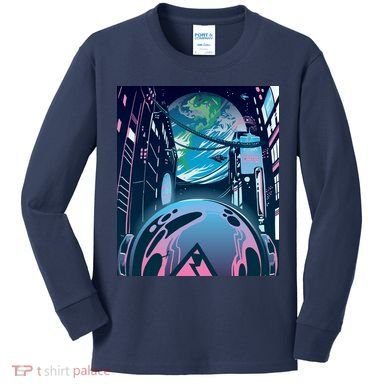 Futuristic Neon Future Kids Long Sleeve Shirt
