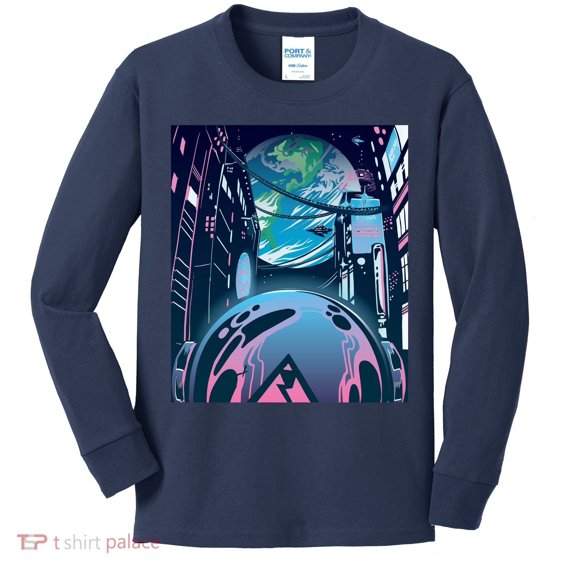 Futuristic Neon Future Kids Long Sleeve Shirt