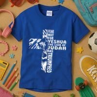 Fear Not For Yeshua The Lion Of Judah Has Triumphed Gift Kids T-Shirt thumb 3