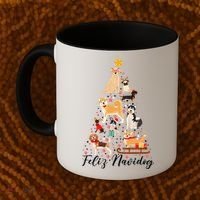 Feliz Navidog Funny Christmas Tree Lights Dog Lovers Gifts Coffee Mug thumb 2