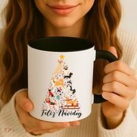 Feliz Navidog Funny Christmas Tree Lights Dog Lovers Gifts Coffee Mug thumb 3