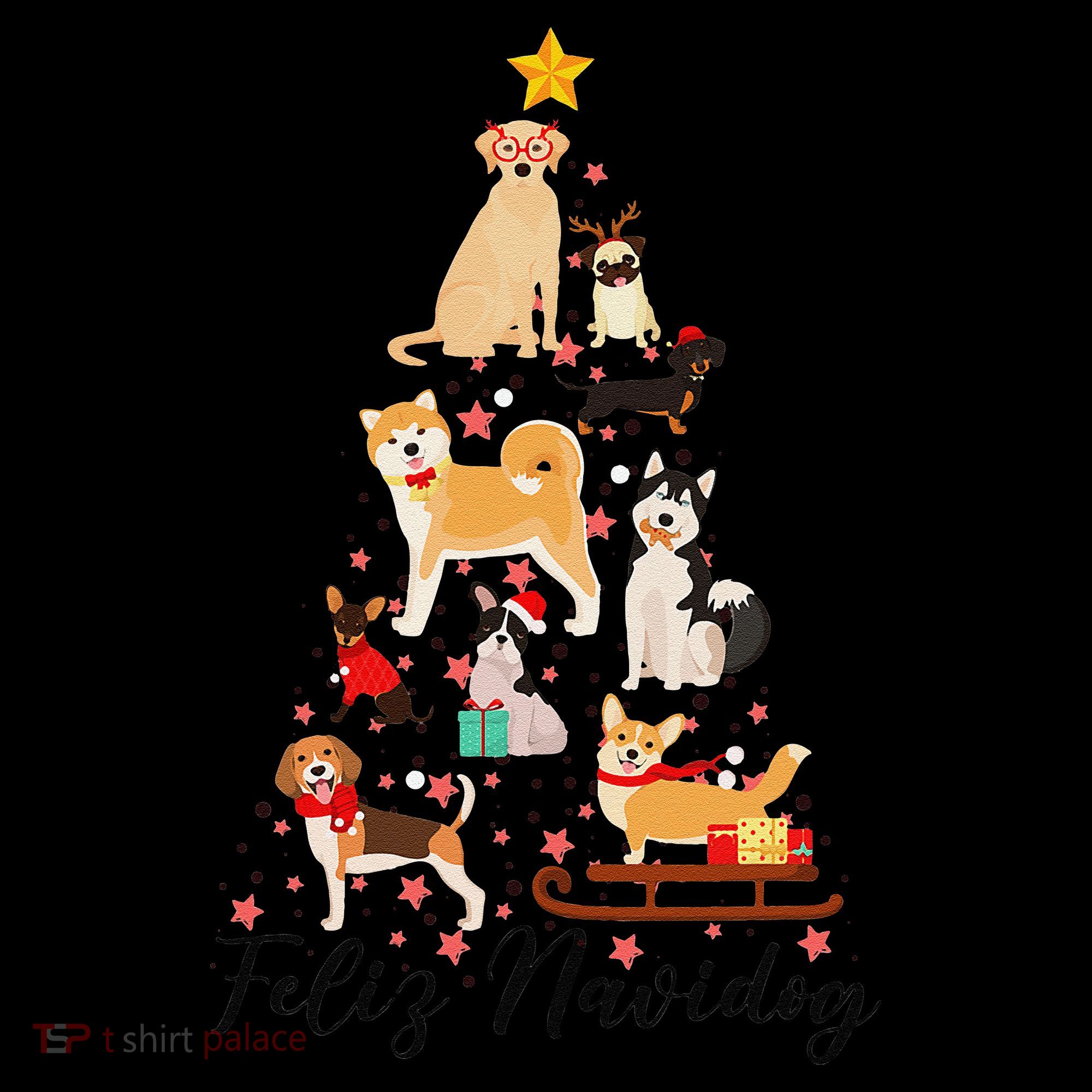 Feliz Navidog Funny Christmas Tree Lights Dog Lovers Gifts Coffee Mug